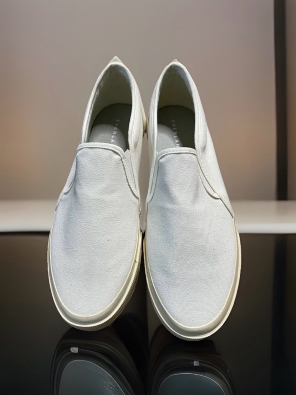 Everlane The Forever Slip-On Canvas Sneakers in Off-White 10